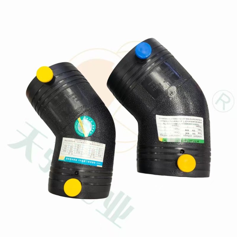 إمدادات المياه HDPE تنصهر 45 درجة الكوع أنبوب الصهر الكهربائي الكوع