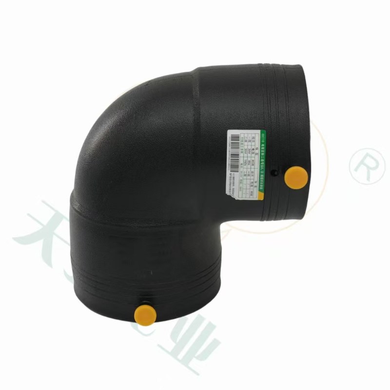DN50-630 PN16 HDPE بعقب تنصهر 90 درجة الكوع لنظام إمدادات المياه