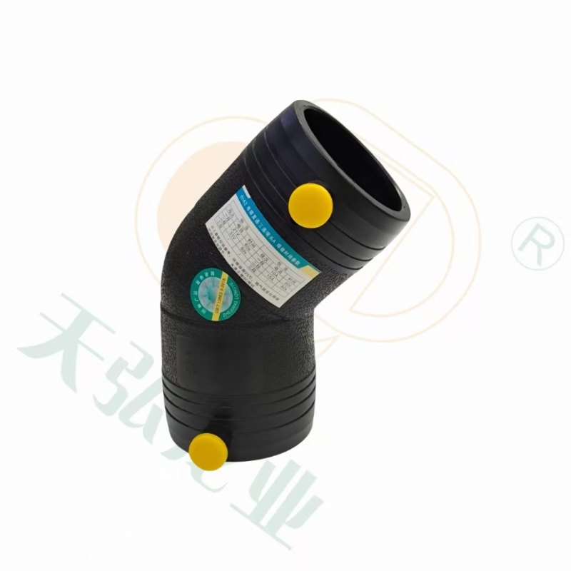 إمدادات المياه HDPE تنصهر 45 درجة الكوع أنبوب الصهر الكهربائي الكوع