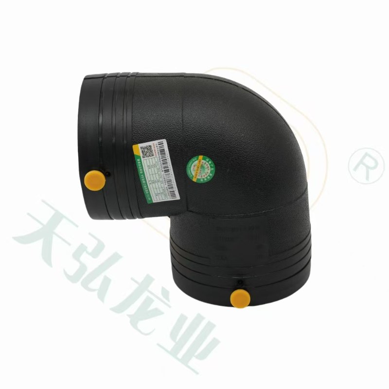 DN50-630 PN16 HDPE بعقب تنصهر 90 درجة الكوع لنظام إمدادات المياه