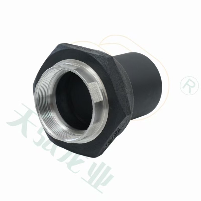 مقرنة الخيط الأنثوية HDPE لإمدادات المياه مع الجزء الداخلي من الفولاذ المقاوم للصدأ Pn16 SDR11