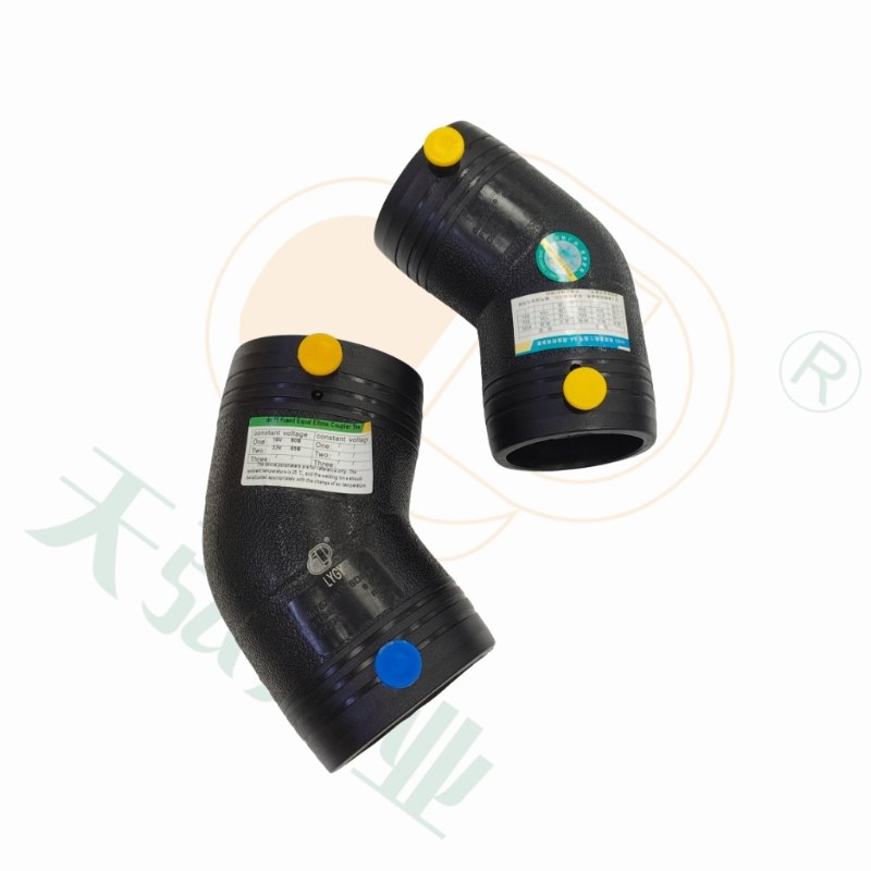 إمدادات المياه HDPE تنصهر 45 درجة الكوع أنبوب الصهر الكهربائي الكوع